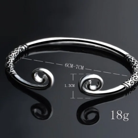 !NEW Heavy 925 Sterling Silver Swirl Cuff | Adjustable Bracelet - Picture 12 of 15